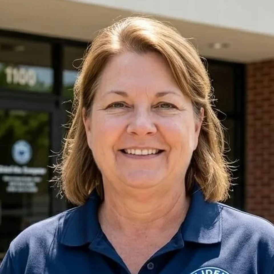Office Manager The Office Manager at Slidell Dumpster Rental Group, outside the company office